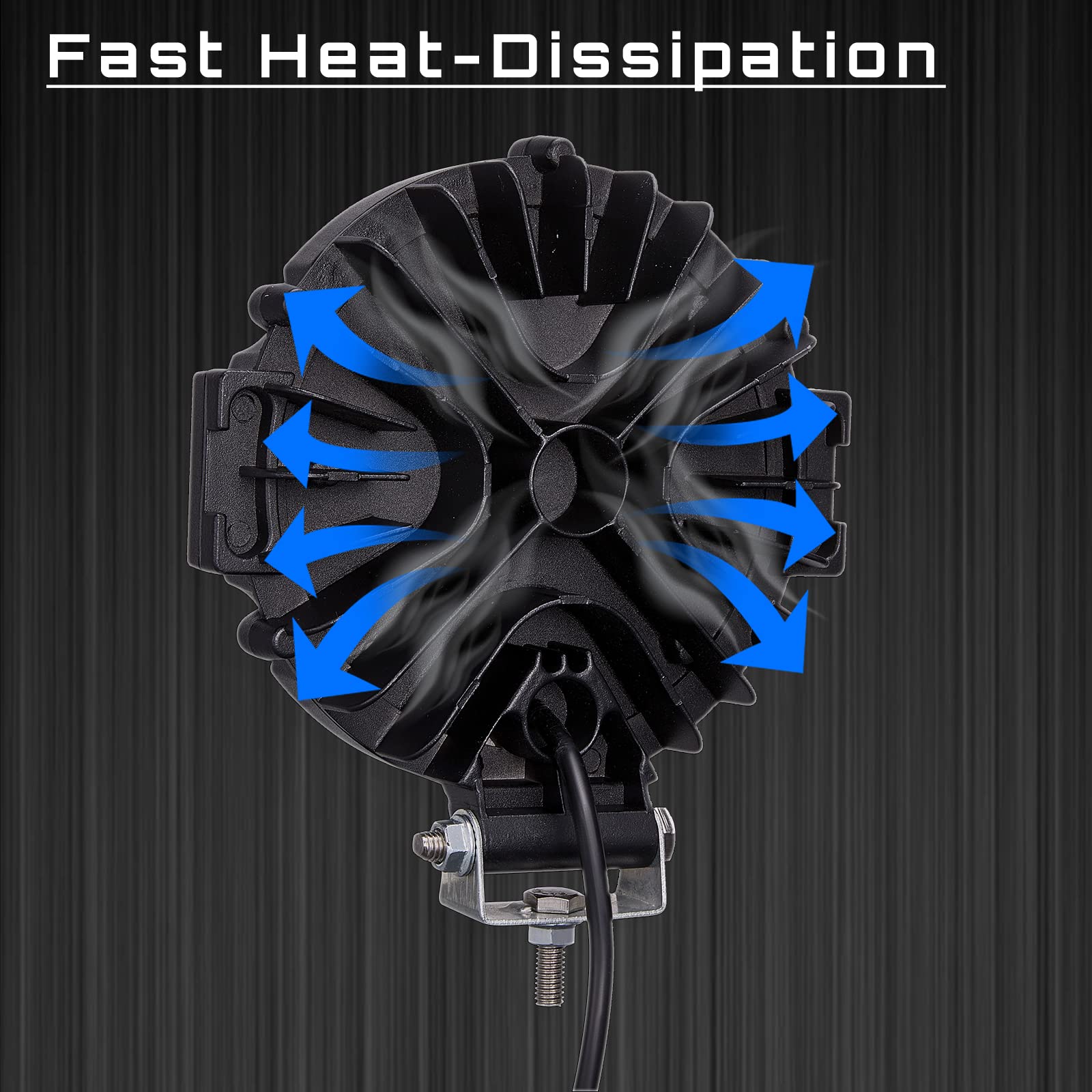 Lightboss Led Light Bar, 7 Inch Round Led Offroad Driving Lights, 12V-60V Led Pods 210W 21000Lm, Trucks Atv Utv Suv Rv Car Bumper Tractors Jeep Combo Beam Off-Roading Fog Off Road Lighting, 2Pcs